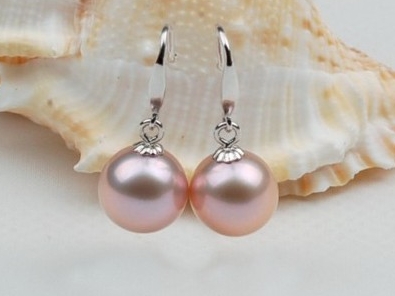 Lavender Freshwater Pearl Dangle Earrings