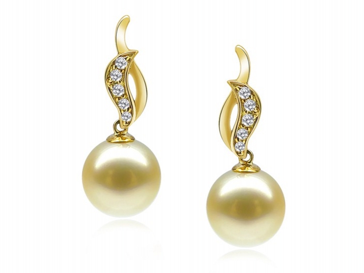 Clementine South Sea Pearl and Diamond Earrings