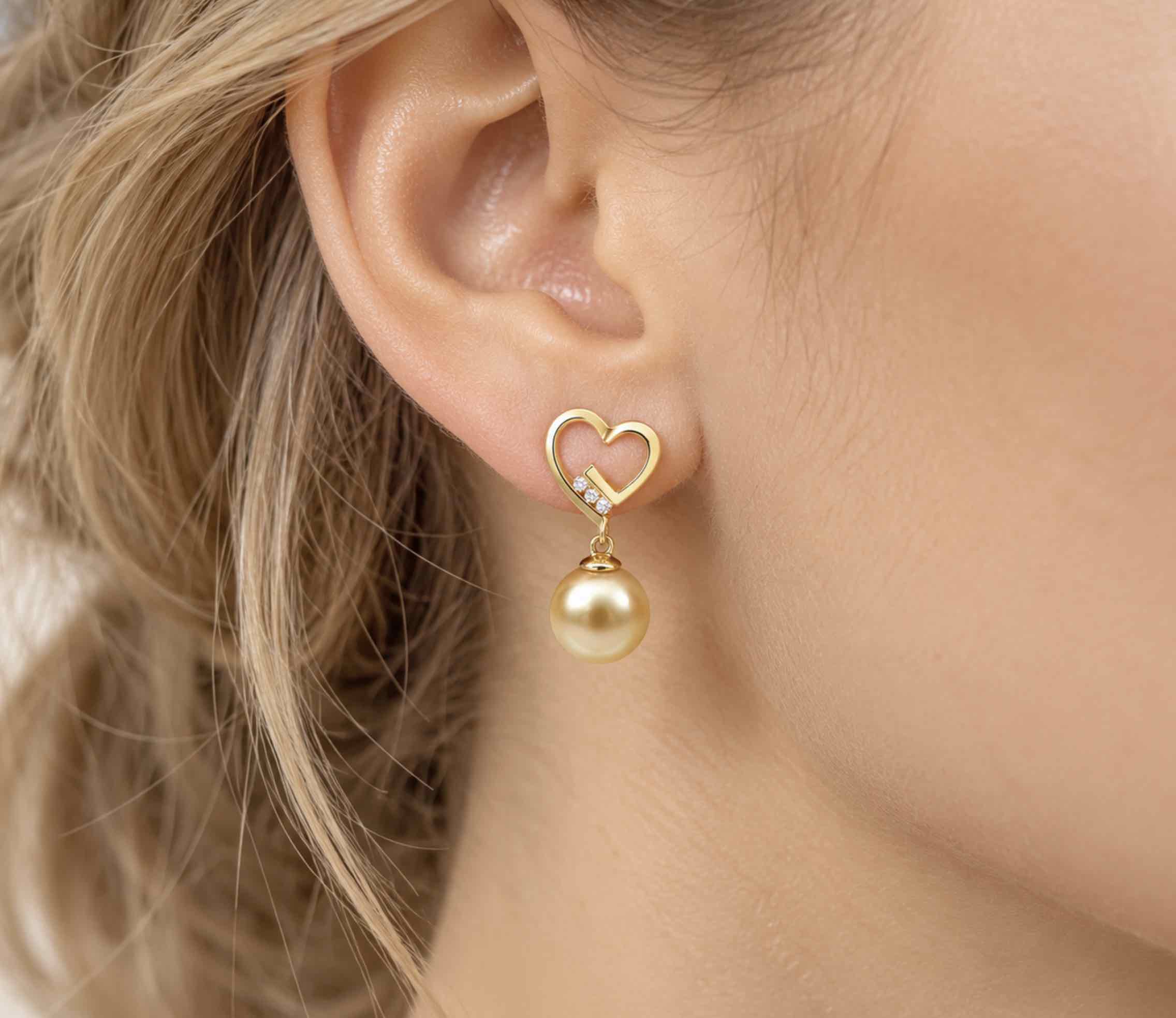 Clovis South Sea Pearl and Diamond Earrings