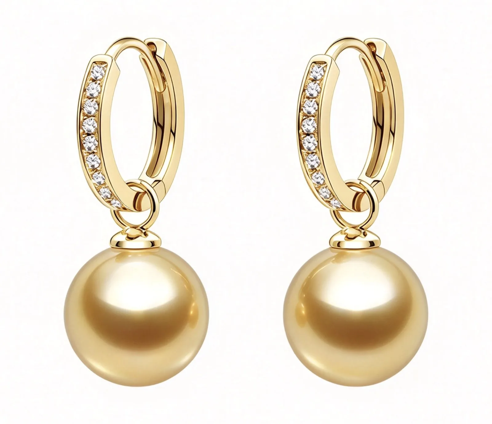 14K/18K Gold South Sea Pearl and Diamond Lennon Earrings