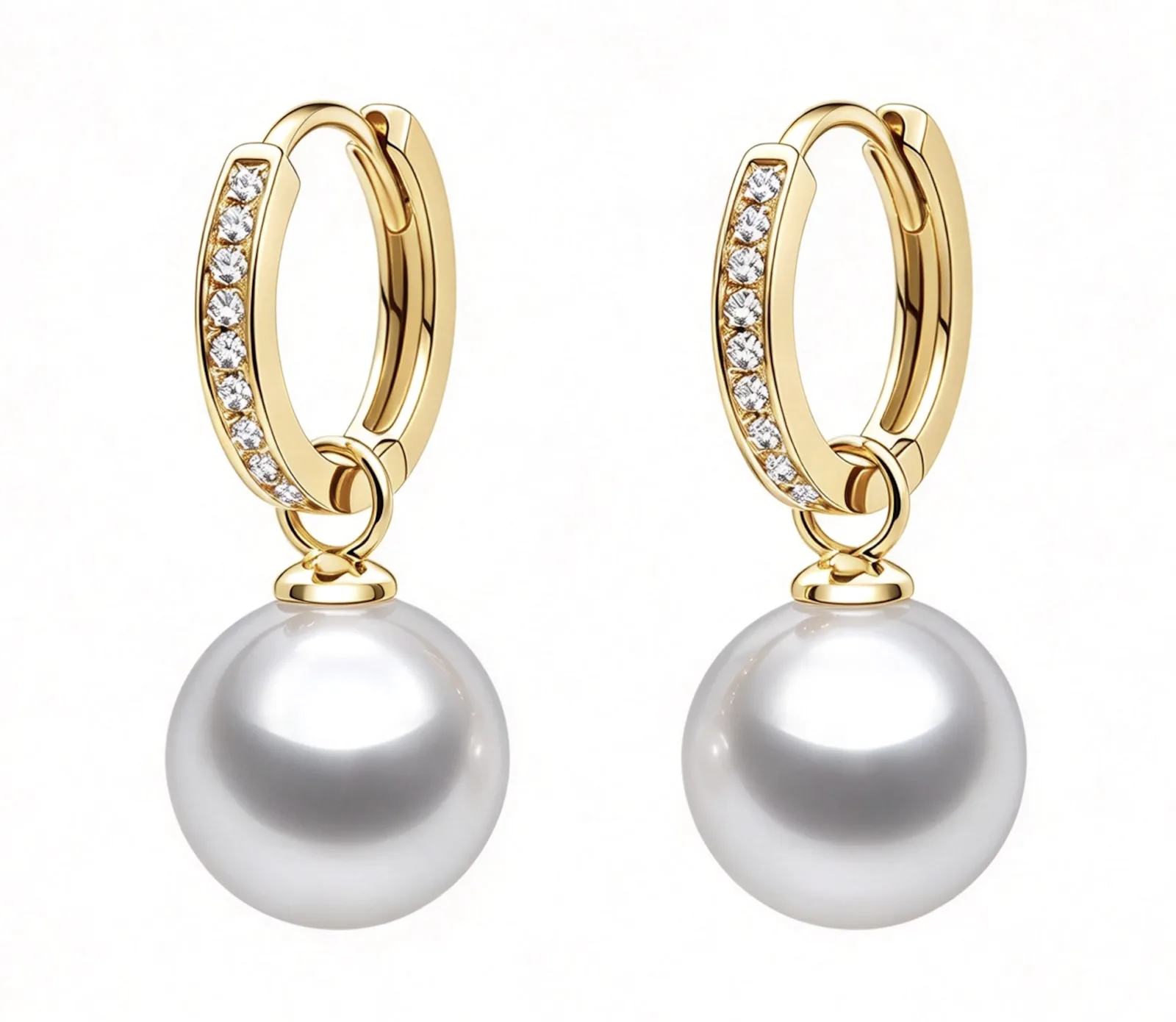 14K/18K Gold South Sea Pearl and Diamond Lennon Earrings