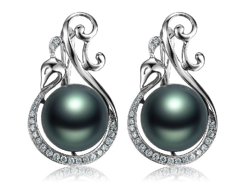 Jerome Tahitian Pearl and Diamond Earrings