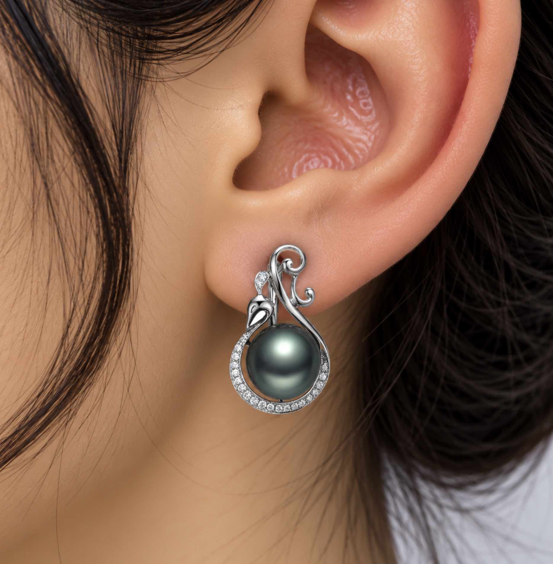 Jerome Tahitian Pearl and Diamond Earrings