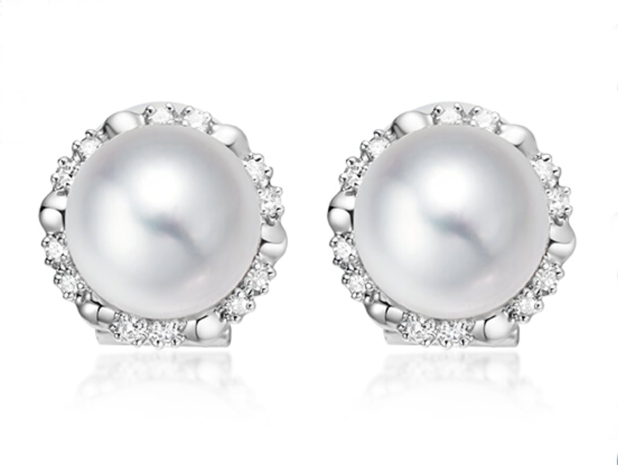 Catalina South Sea Pearl and Diamond Earrings