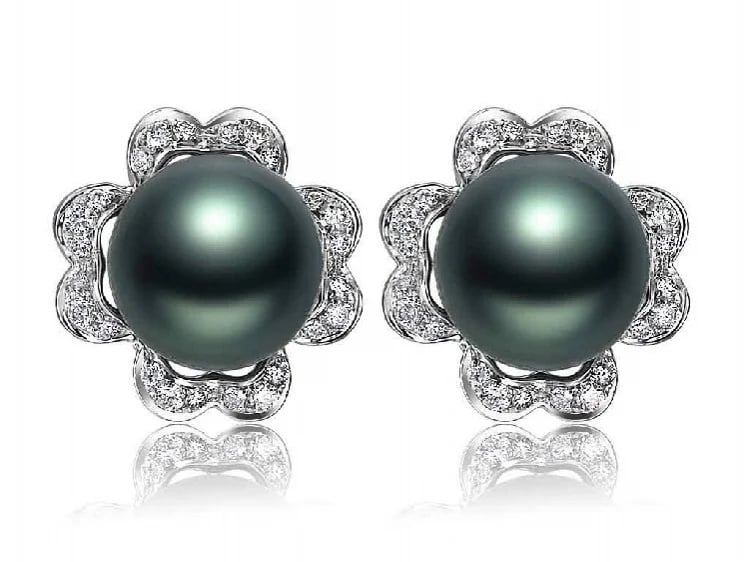 Merlin Tahitian Pearl and Diamond Earrings