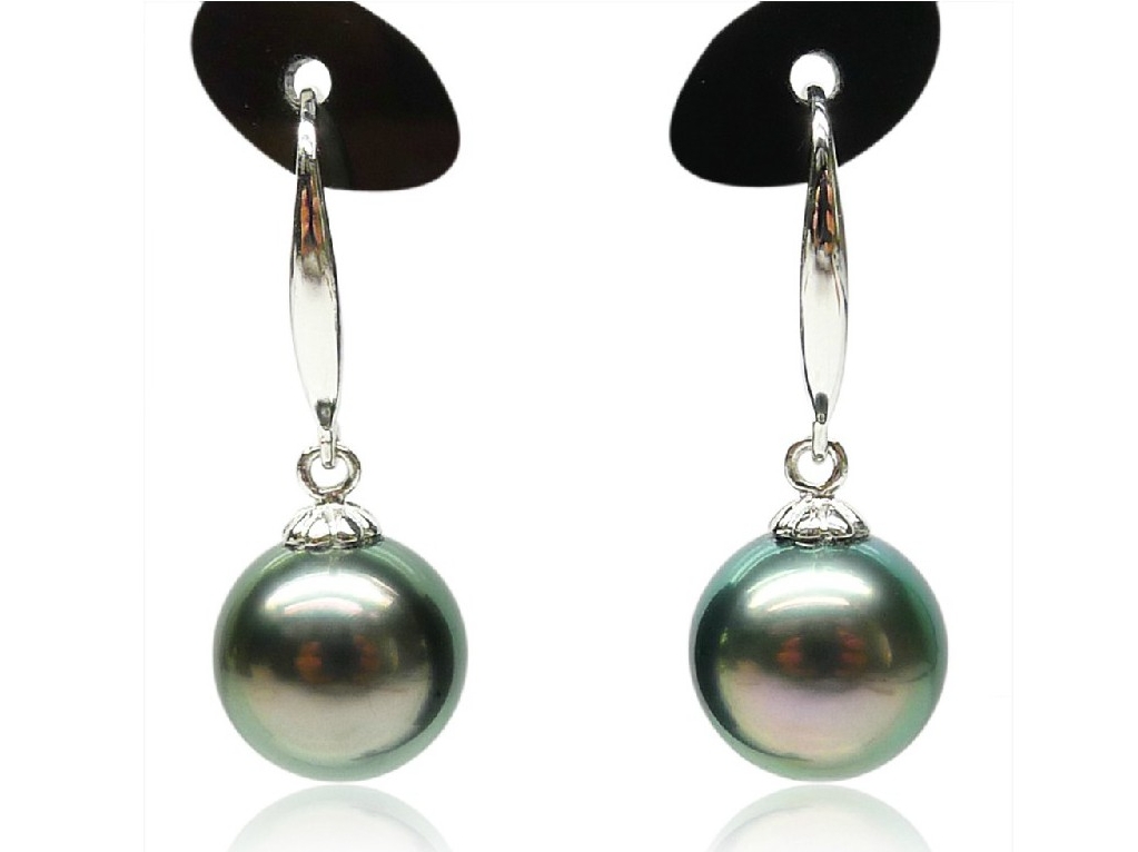 9-15 mm Alva Tahitian Pearl Dangle Earrings 9-15 mm Alva Tahitian Pearl ...