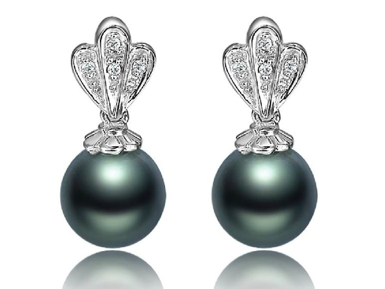 Hermes Tahitian Pearl & Diamond Earrings