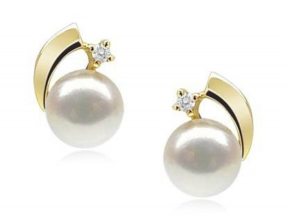 Odette Akoya Pearl and Diamond Earrings
