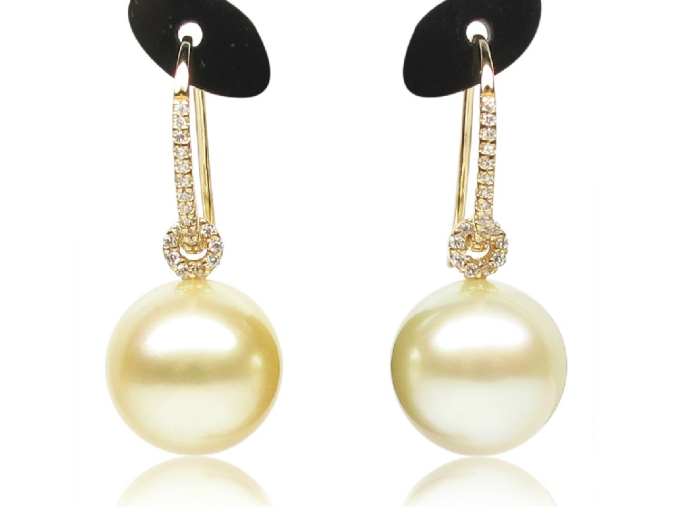 Maryvonne South Sea Pearl and Diamond Earrings