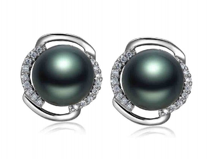 Malcolm Tahitian Pearl and Diamond Earrings