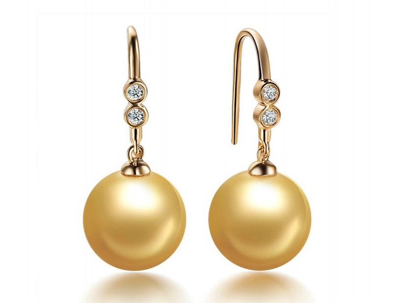 Myron South Sea Pearl and Diamond Earrings