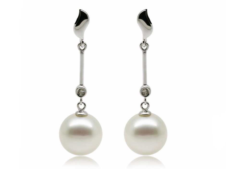 Helene South Sea Pearl and Diamond Earrings