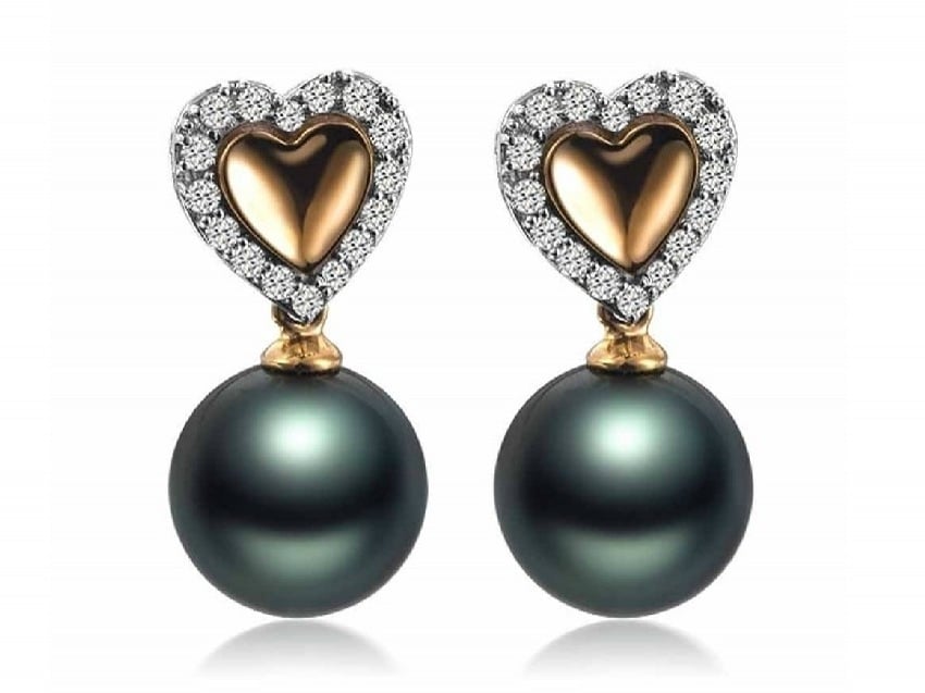 Hyacinthe Tahitian Pearl and Diamond Earrings