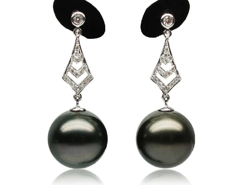 Tahitian Pearl and Diamond Mercy Earrings