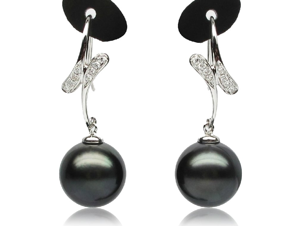 Rosalind Tahitian Pearl and Diamond Earrings