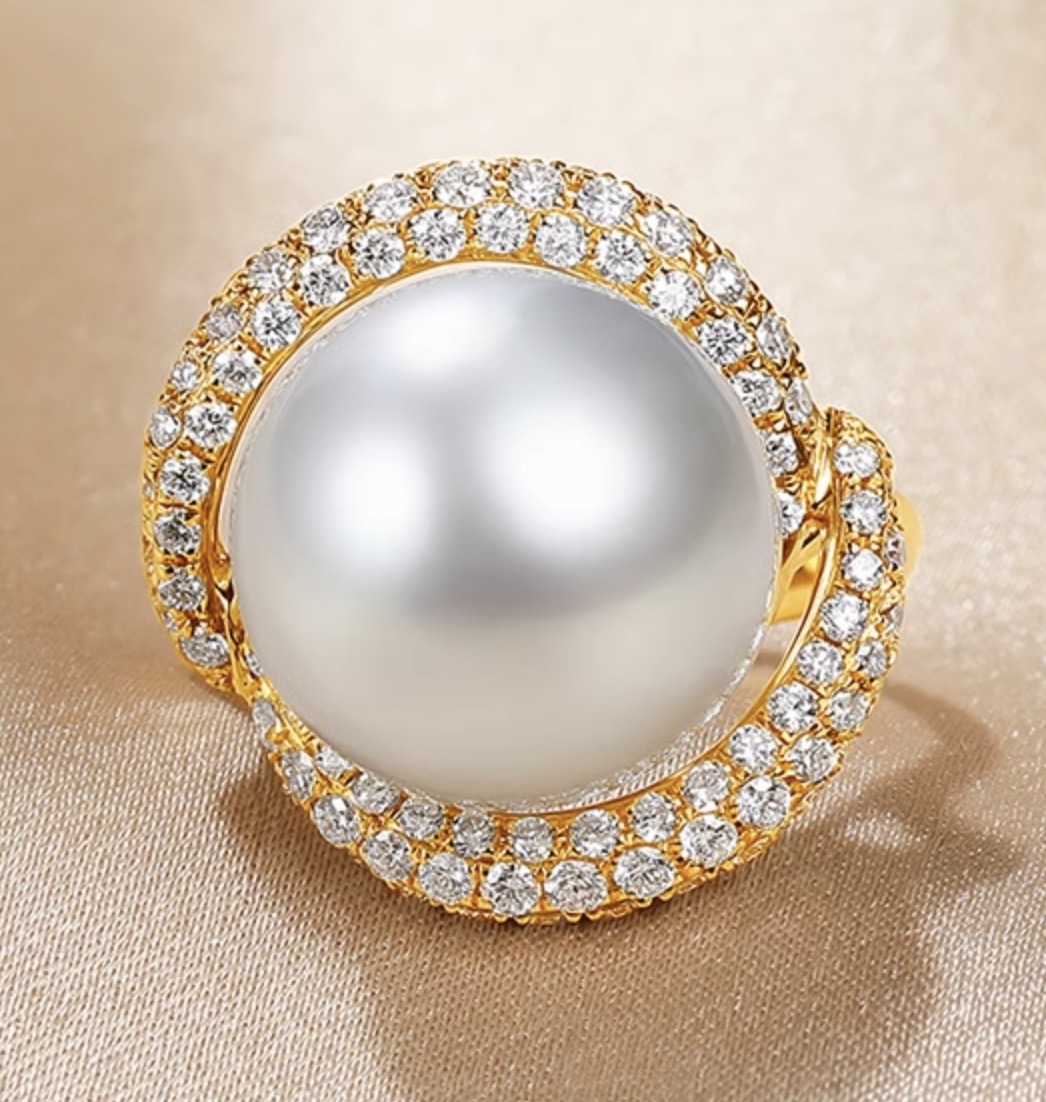 South Sea Pearl and Diamond Thea Ring [NTT22867V] - $398.99 - Pearls ...