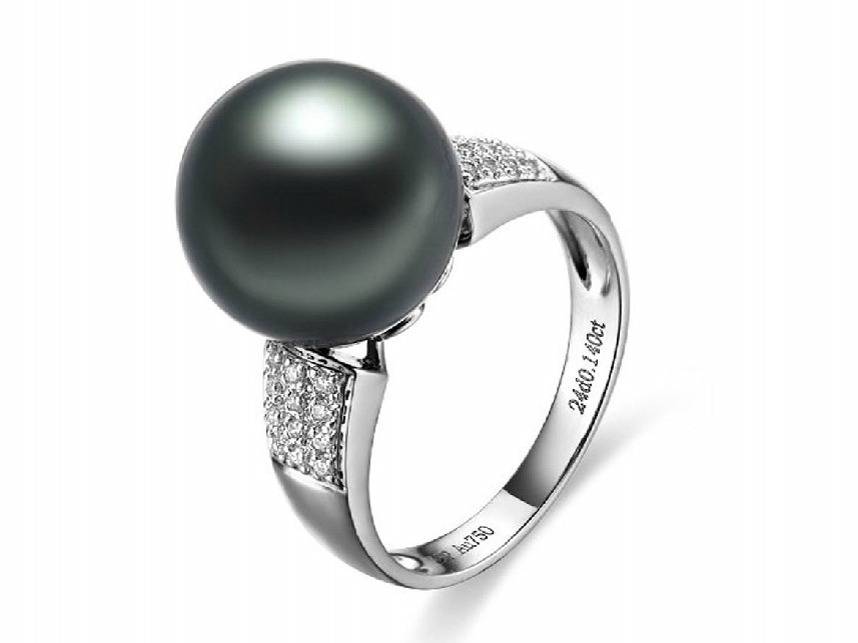 Dorothee Tahitian Pearl and Diamond Ring [TTA23861L] - $399.99 - Pearls ...