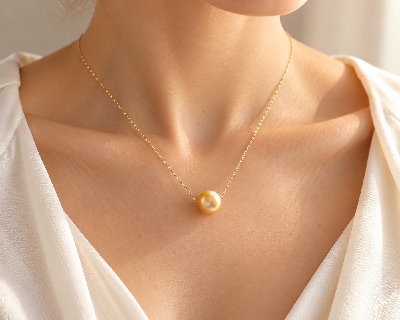 Golden South Sea Pearl Megan Necklace