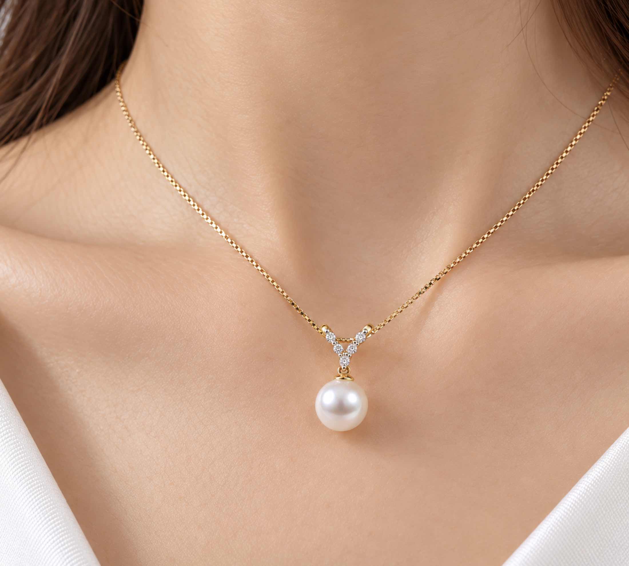 Rose South Sea Pearl and Diamond Pendant