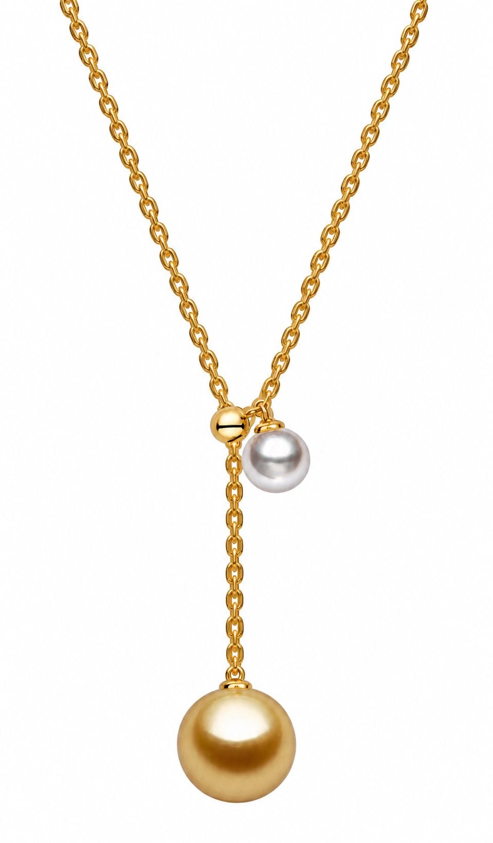 White and Golden South Sea Pearl Liv Necklace 18K Gold
