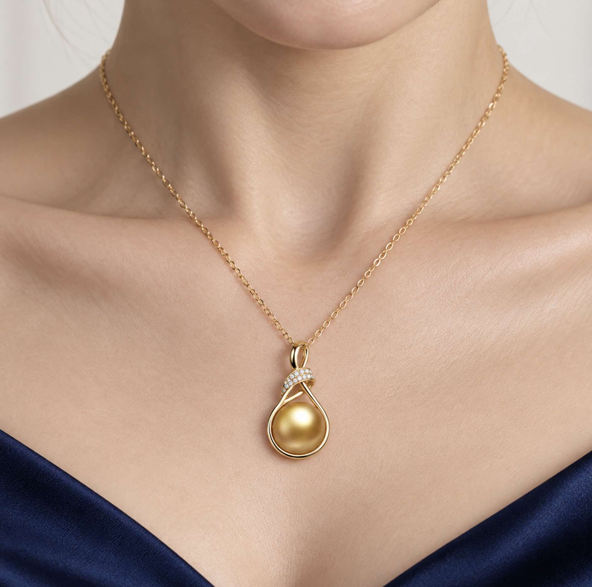 Sylvia South Sea Pearl and Diamond Pendant