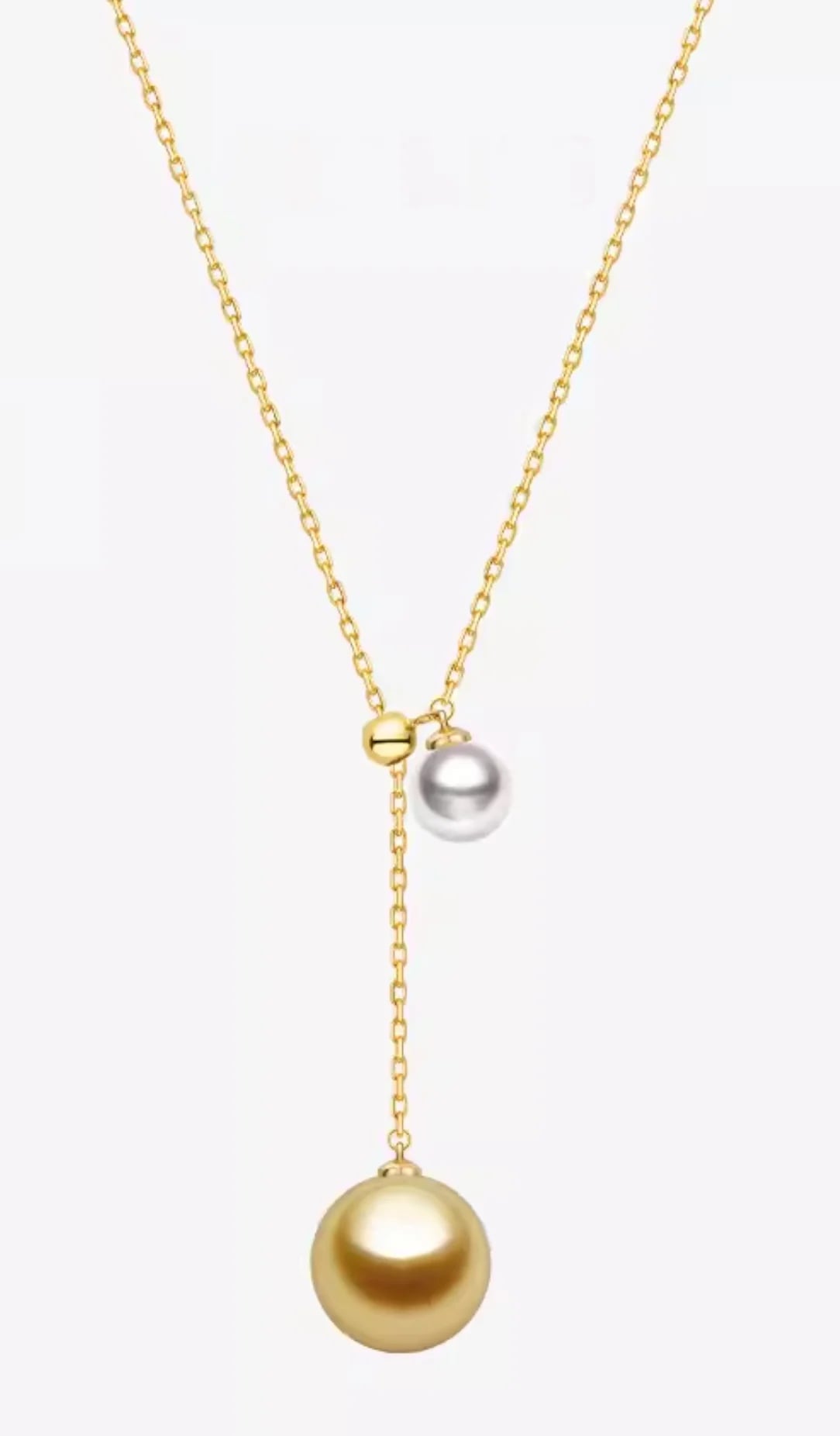 White and Golden South Sea Pearl Liv Necklace 18K Gold