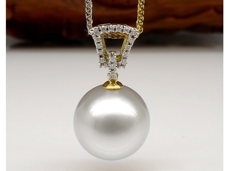 Beatrice South Sea Pearl and Diamond Pendant
