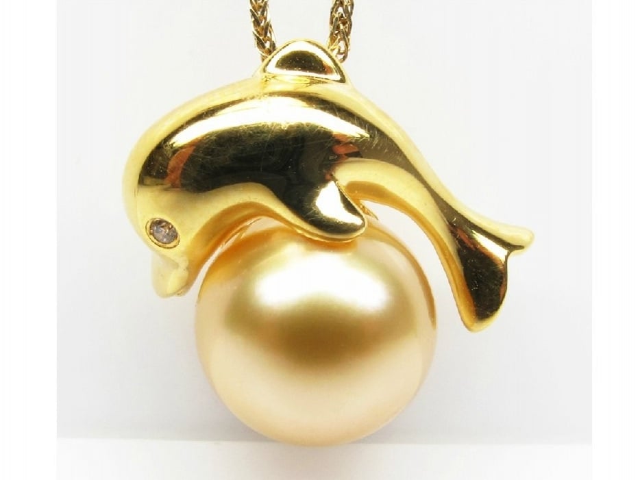 Dolphin South Sea Pearl and Diamond Pendant