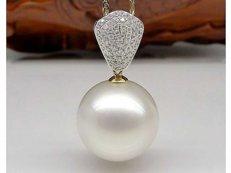 Charlene South Sea Pearl and Diamond Pendant