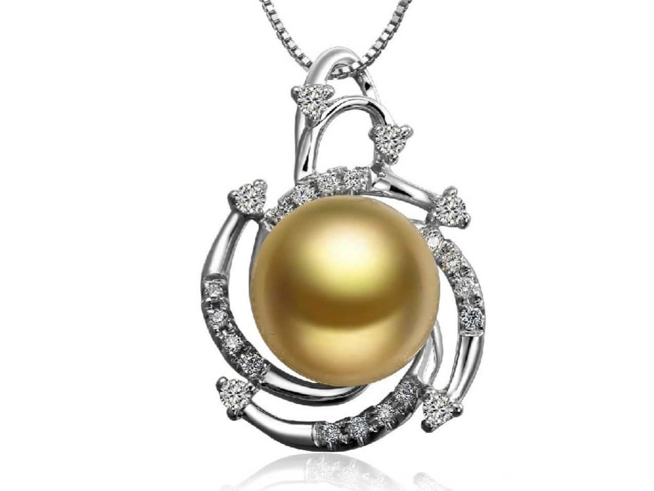 Myrtille South Sea Pearl and Diamond Pendant