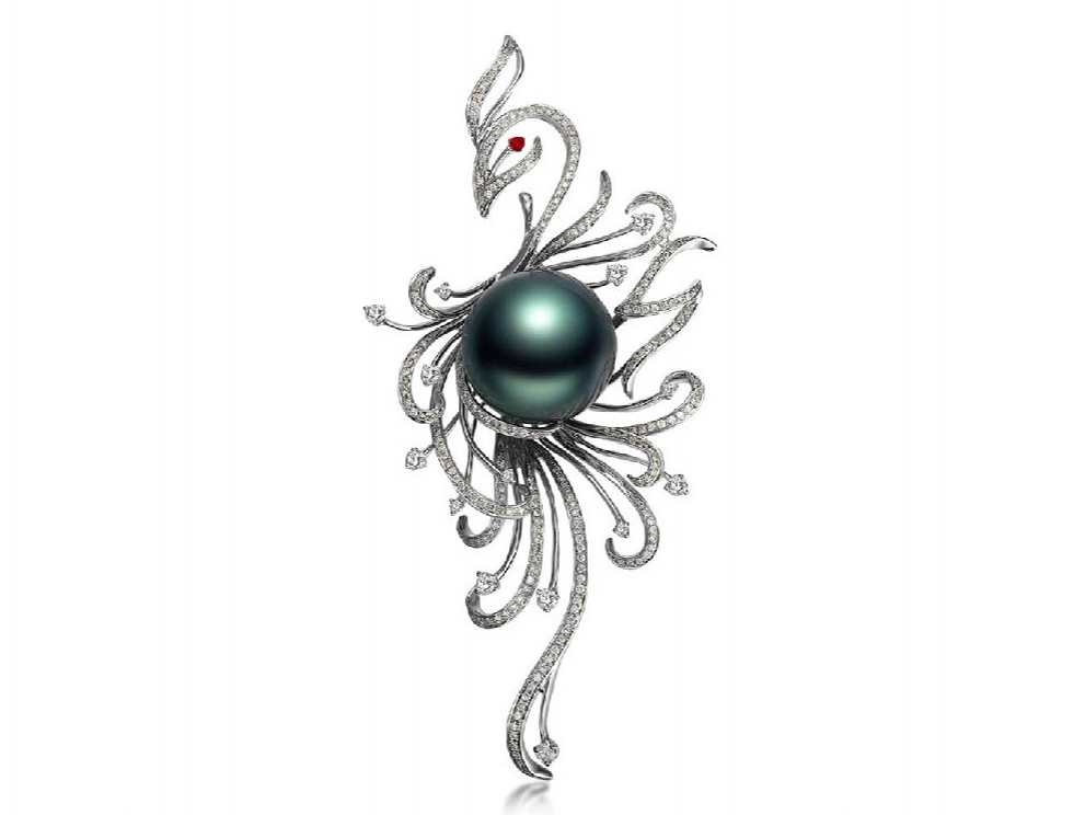 Phoenix Tahitian Pearl and Diamond Pendants