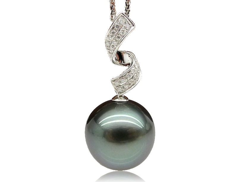 Humility Tahitian Pearl and Diamond Pendant