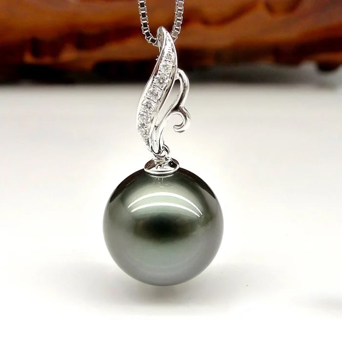 Cathleen Tahitian Pearl and Diamond Pendant