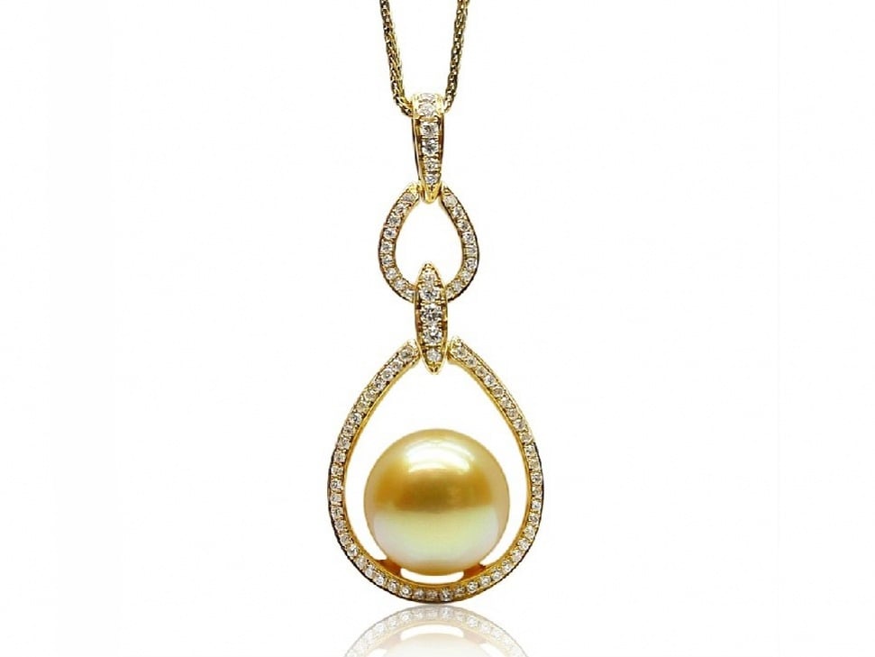 Mireille South Sea Pearl and Diamond Pendant .45Ct