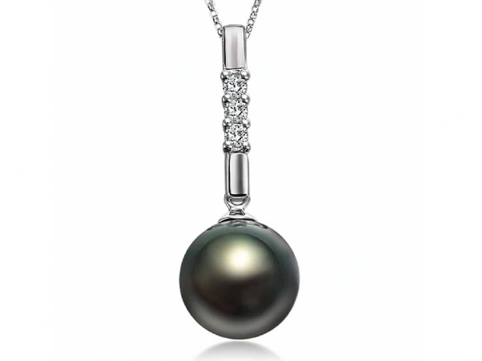 Leonard Tahitian Pearl and Diamond Pendant