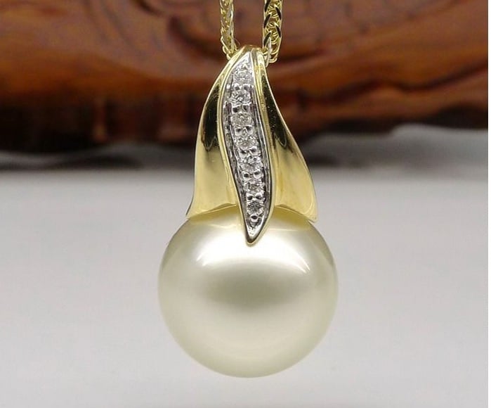 Melissa South Sea Pearl and Diamond Pendant