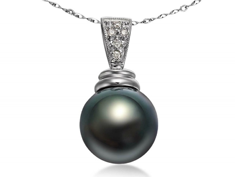 Tahitian Pearl and Diamond Pendant Necklace