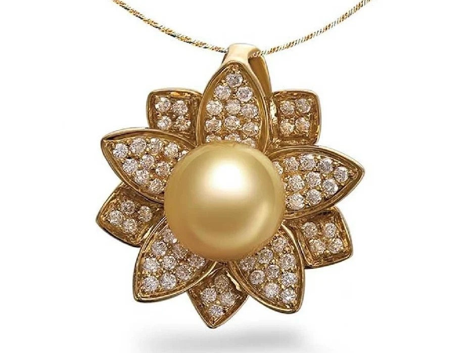 Eugene South Sea Pearl and Diamond Pendant