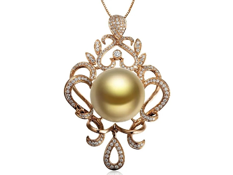 Christ South Sea Pearl and Diamond Pendant