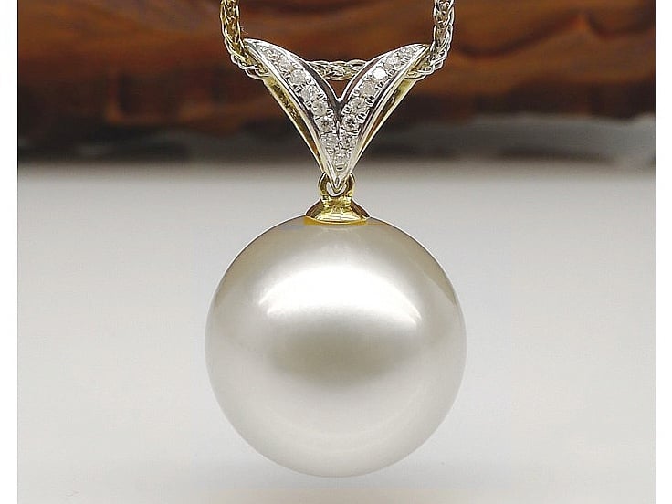 Emily South Sea Pearl and Diamond Pendant