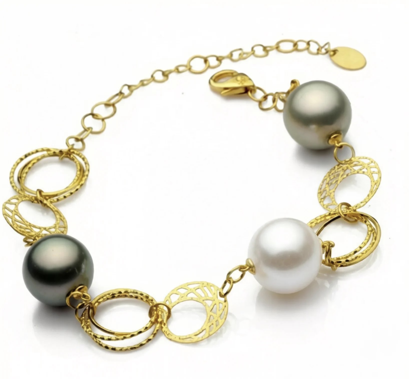 South Sea And Tahitian Pearl Marceline Tincup Bracelet 18K Gold