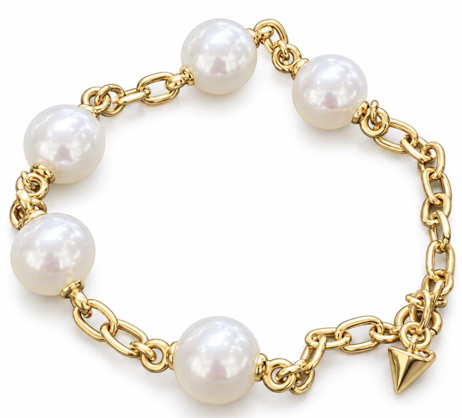 South Sea Pearl Link Bracelet in 18K Gold