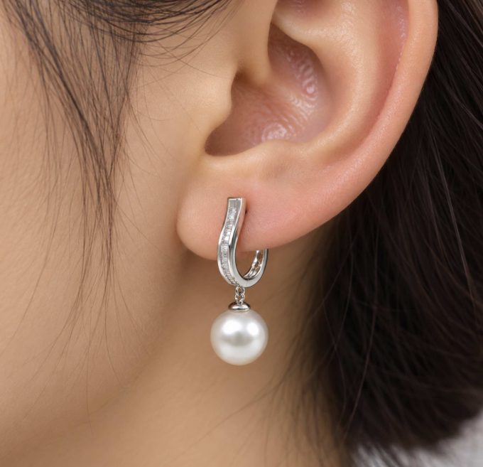 Dorothy South Sea Pearl and Diamond Earrings