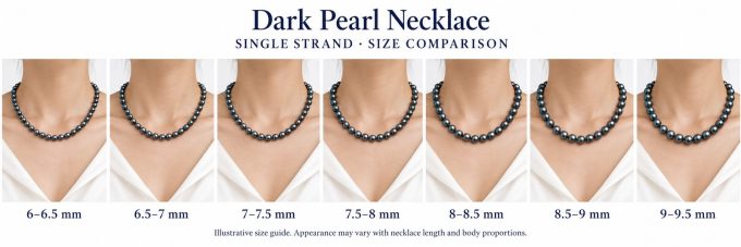 6-6.5 mm Black Akoya Pearl Necklace AA+/AAA