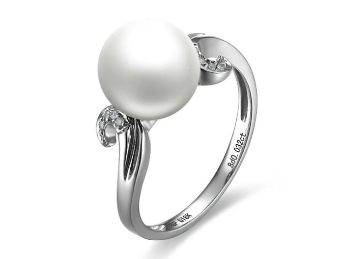 Perline Akoya Pearl and Diamond Ring
