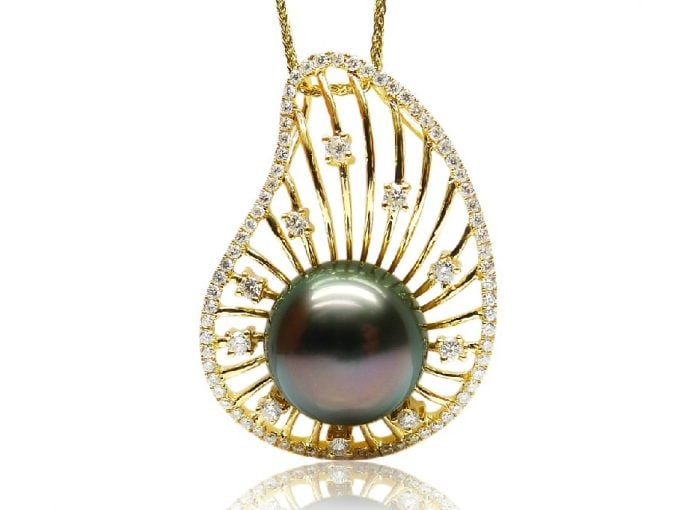 Roxanne Tahitian Pearl and Diamond Pendant