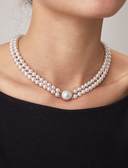White Akoya Pearl Mabe Sky Necklace