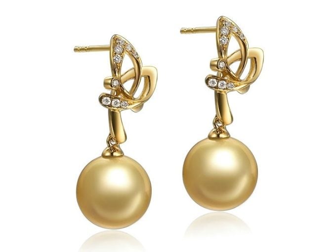 Murielle South Sea Pearl and Diamond Earrings