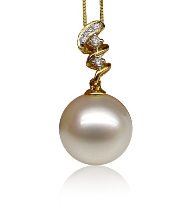 Brianna White Akoya Pearl and Diamond Pendant