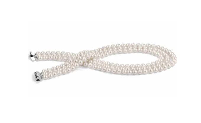 8-9 mm Triple Strand White Pearl Necklace AAA